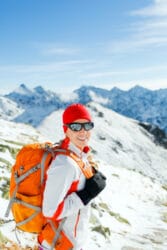 Woman in the mountains