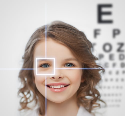 Tech image of a child's eye